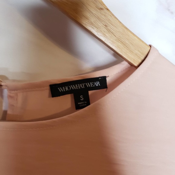 WHO WHAT WEAR pink layered shorts sleeve blouse S - Picture 5 of 9